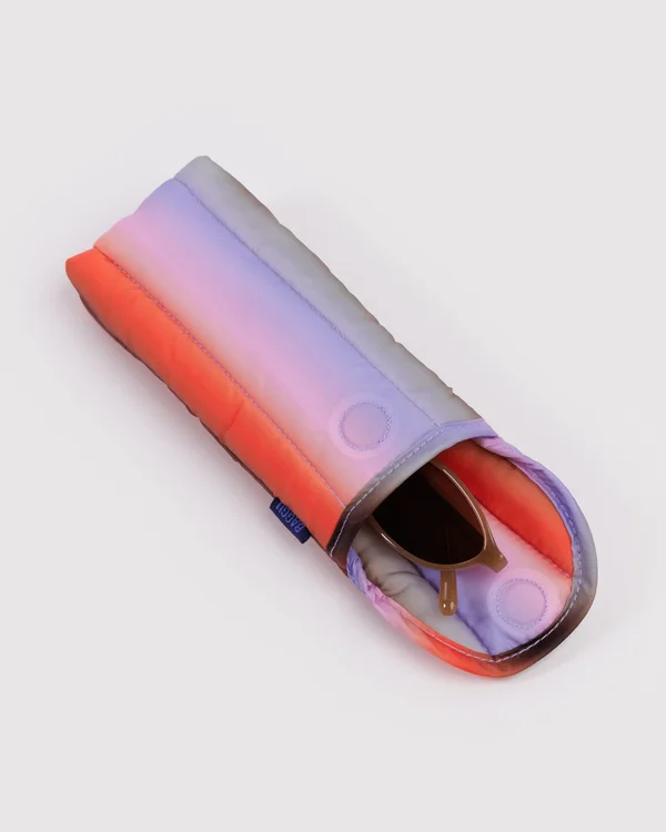 Puffy Glasses Sleeve - Gradient Stripe Poppy & Lilac - Size: OS