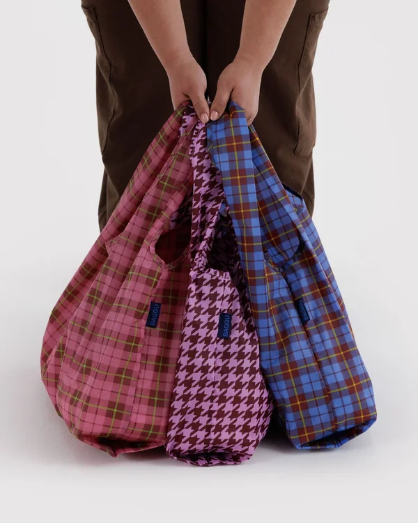 Standard Baggu Set of 3 - Check Mix - Material: ripstop-nylon
