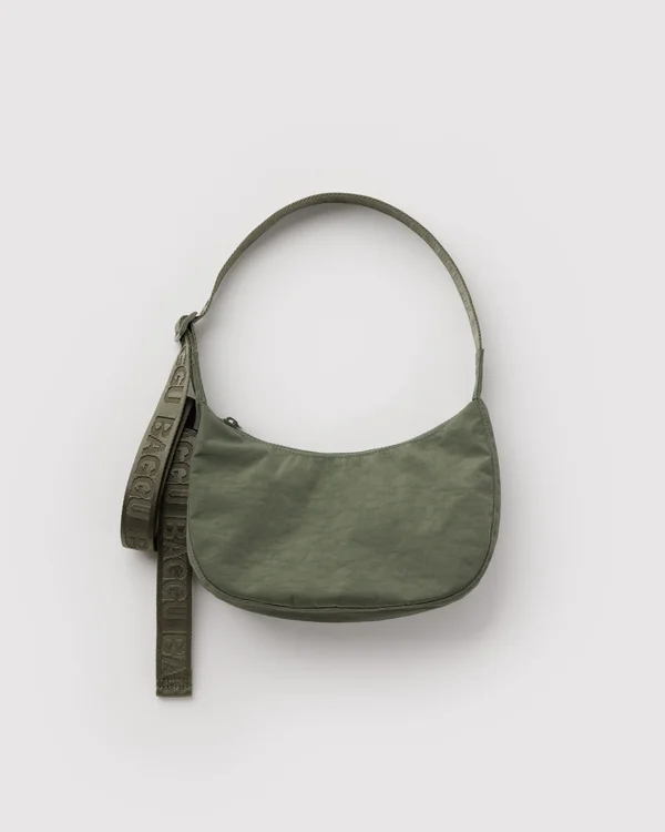 Small Nylon Crescent Bag - Caper - Size: OS