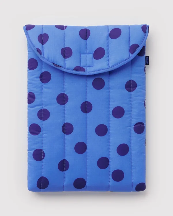 Puffy Laptop Sleeve 16" - Blue Polka Dot - Size: OS