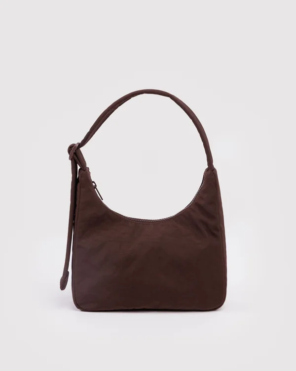 Mini Nylon Shoulder Bag - Coffee