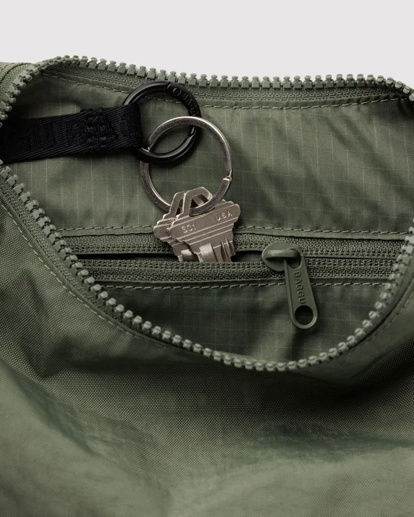 Small Nylon Crescent Bag - Caper - Size: OS