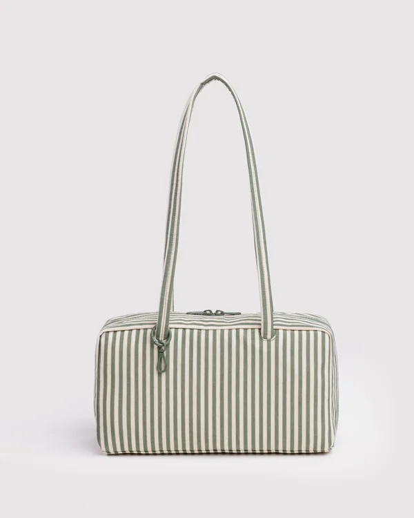 Nylon Bowler Bag - Sage Stripe