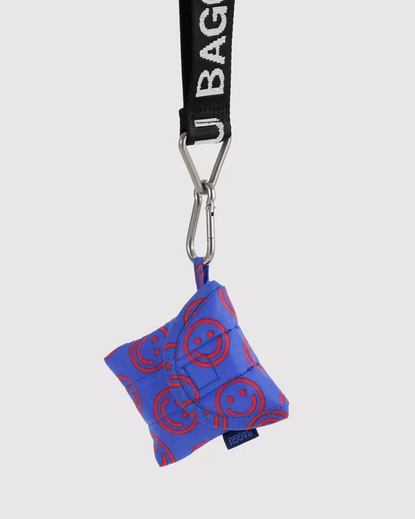 Puffy Earbuds Case - Mini Cobalt Happy