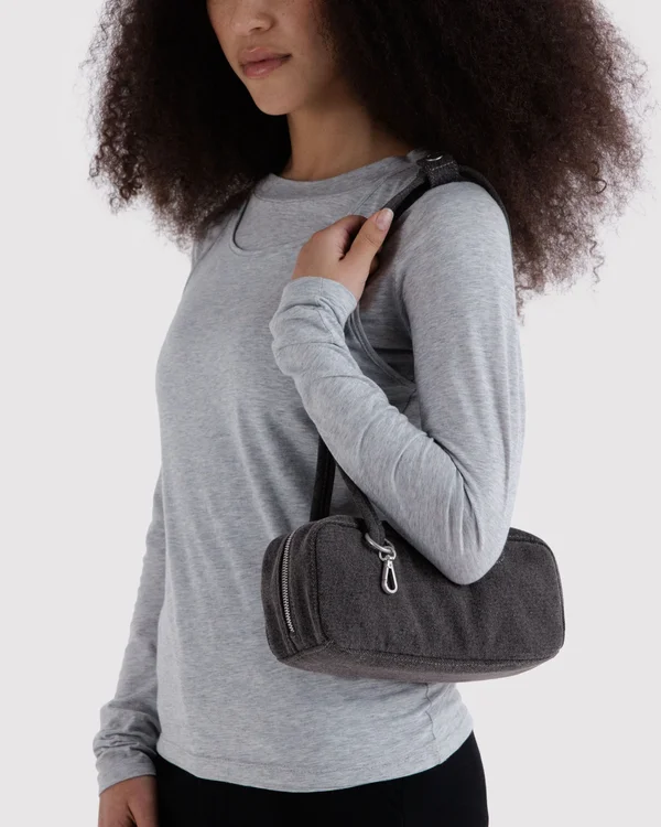 Small Denim Bowler Bag - Washed Black Denim - Size: OS