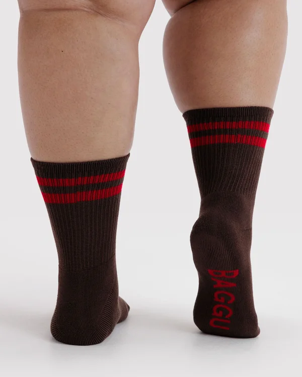 Ribbed Sock - Coffee Stripe - Size: OS