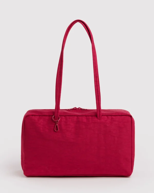Medium Nylon Bowler Bag - Cherry - Size: OS