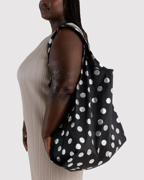 Big Baggu - Silver Metallic Polka Dot - Size: OS