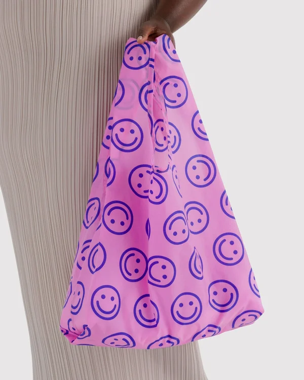 Standard Baggu - Pop Pink Happy - Material: ripstop-nylon