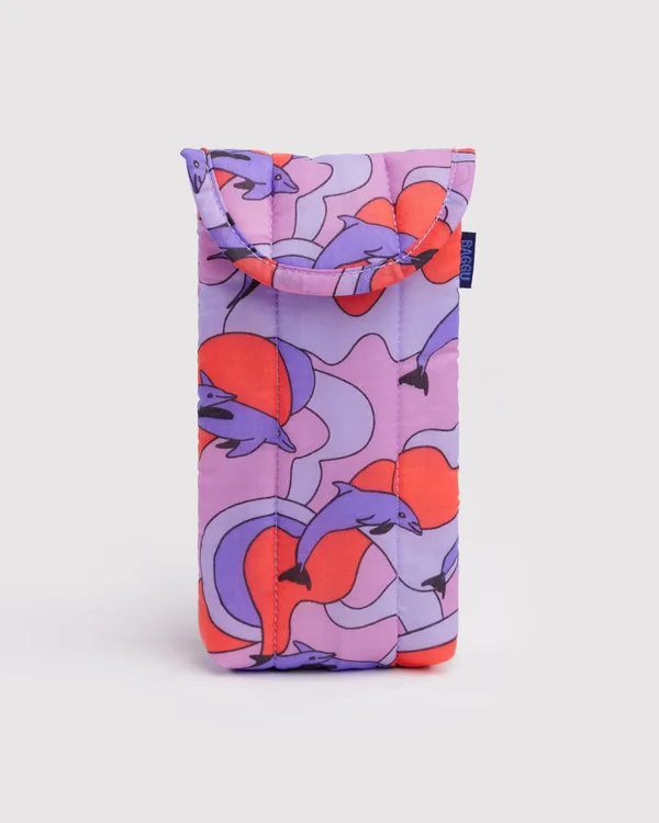 Puffy Glasses Sleeve - Dolphins - Material: ripstop-nylon