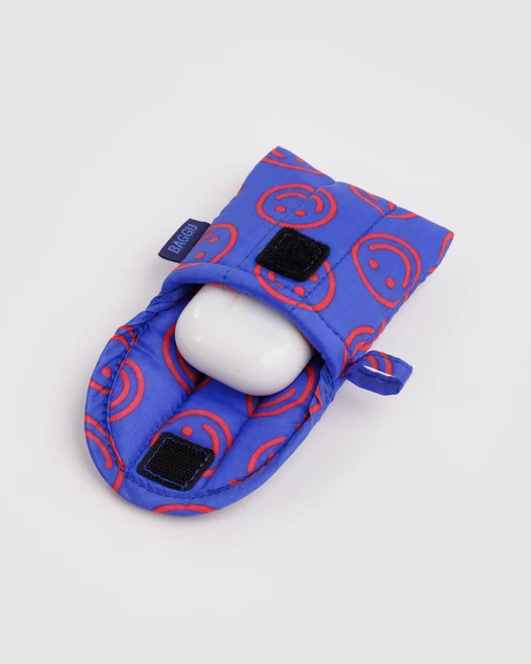 Puffy Earbuds Case - Mini Cobalt Happy