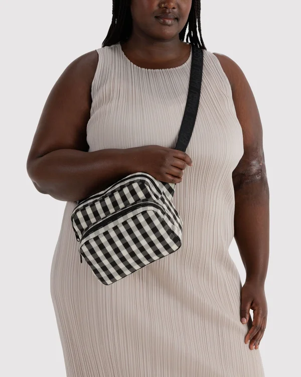 Fanny Pack - Black And Cream Gingham - Size: OS