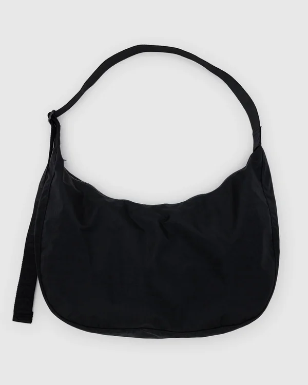 Large Nylon Crescent Bag - Black - Size: OS