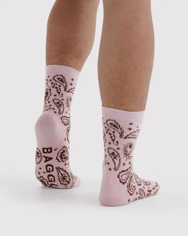 Crew Sock - Paisley Pink