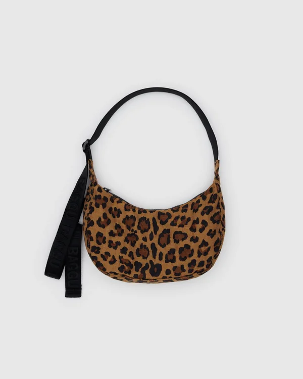 Small Nylon Crescent Bag - Leopard - Material: heavyweight-nylon