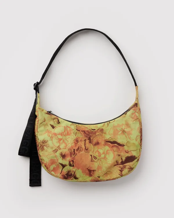 Medium Nylon Crescent Bag - Nasturtiums Ruth Asawa - Material: heavyweight-nylon